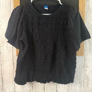 Women’s Old Navy Small Ribbed Stretch Black capped sleeve shirt 133